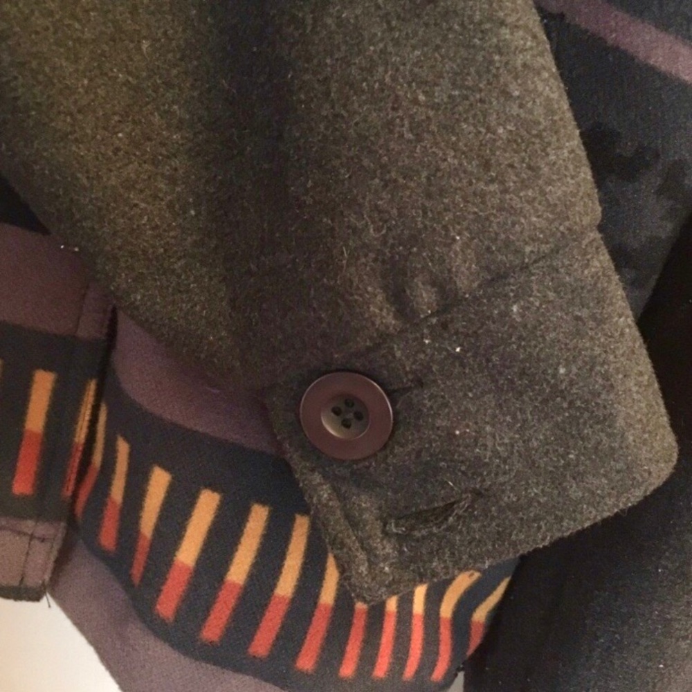 O'Neill Pattern Striped Hooded Button Jacket - Picture 4 of 5